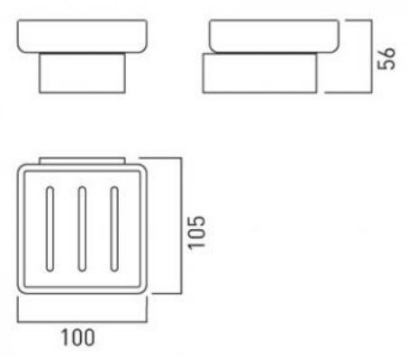 Vado Shama mydelniczka szklana wisząca chrom SHA-182-C/P