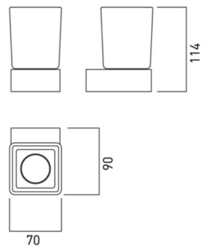 Vado Shama kubek na szczoteczkę i pastę chrom SHA-183-C/P