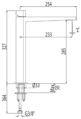 Tres Slim-Tres bateria umywalkowa wysoka perlator chrom 202.103.06
