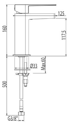 Tres Slim-tres bateria umywalkowa kaskada otwarta chrom 202.110.01 - DG