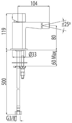 Tres Slim-Tres bateria bidetowa perlator z korkiem chrom 202.120.02.D