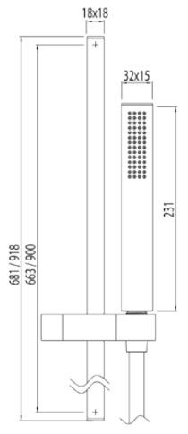 Tres Slim-Tres komplet słuchawka-drążek dł.90cm chrom 034.336.04