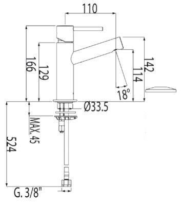 Tres Max bateria umywalkowa perlator chrom 062.103.01
