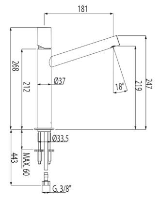 Tres Max bateria umywalkowa perlator chrom 061.206.01