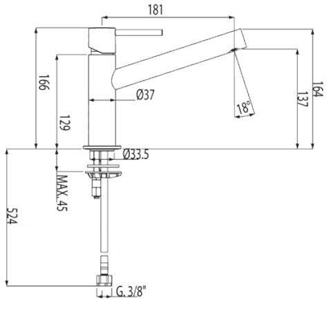 Tres Max bateria umywalkowa perlator chrom 062.203.01