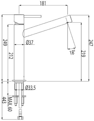 Tres Max bateria umywalkowa perlator chrom 062.206.01