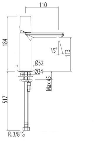 Tres Max bateria umywalkowa perlator chrom 061.103.02