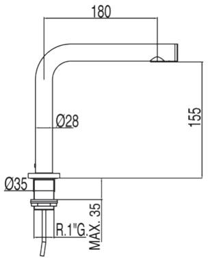 Tres Max bateria umywalkowa elektroniczna perlator chrom 061.448.01