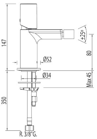 Tres Max bateria bidetowa perlator chrom 061.220.01