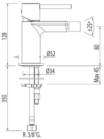Tres Max bateria bidetowa perlator z korkiem chrom 062.220.01.D