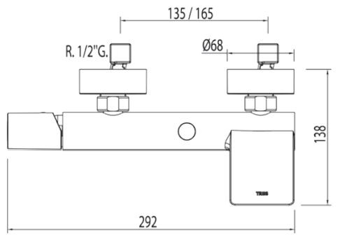 Tres Max bateria wannowa z zestawem chrom 061.170.01