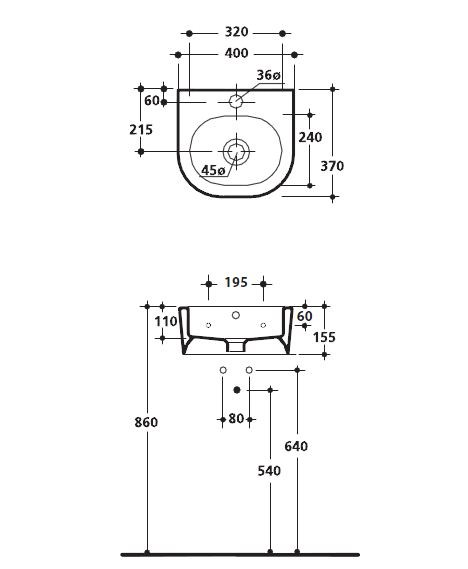 Kerasan Flo umywalka 40x37 biały 3149