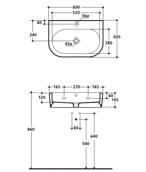 Kerasan Flo umywalka 60x42 biały 3142