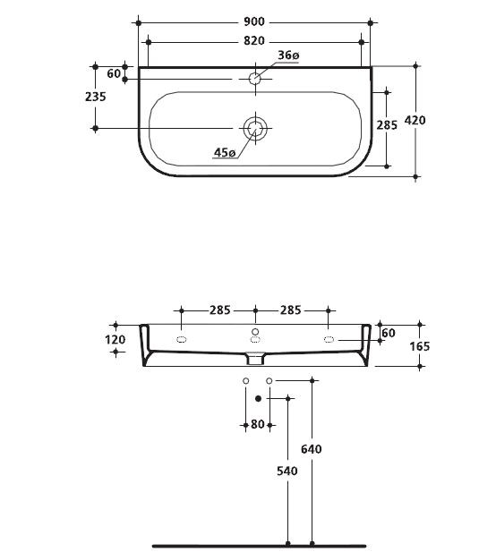 Kerasan Flo umywalka 90x42 biały 3151