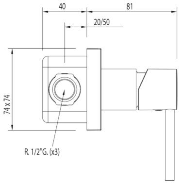 Tres Max bateria podtynkowa natryskowa chrom 062.177.02