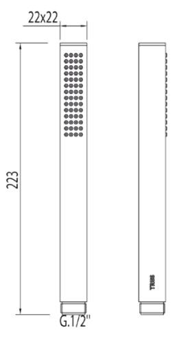 Tres Cuadro słuchawka mosiężna antical chrom 006.639.01