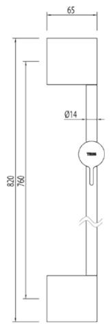 Tres Loft drążek niklowany dł.76cm chrom 034.637.01