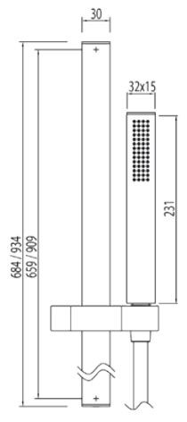 Tres Project-Slim komplet słuchawka-drążek dł.91cm chrom 034.527.02