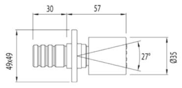 Tres Loft dysza natryskowa boczna chrom 299.515.02