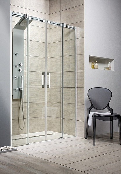 Radaway Espera DWD drzwi wnękowe dwuczęściowe 160cm chrom przeźroczyste Easy Clean 380260-01 + 380226-01