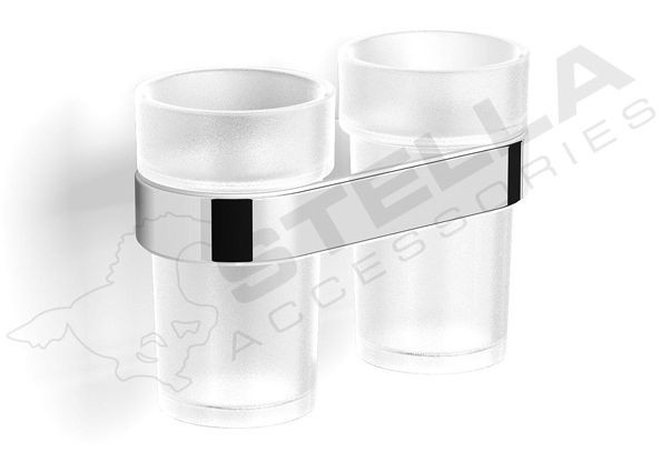 Stella Soul uchwyt z dwoma szklankami szkło matowe chrom 06412