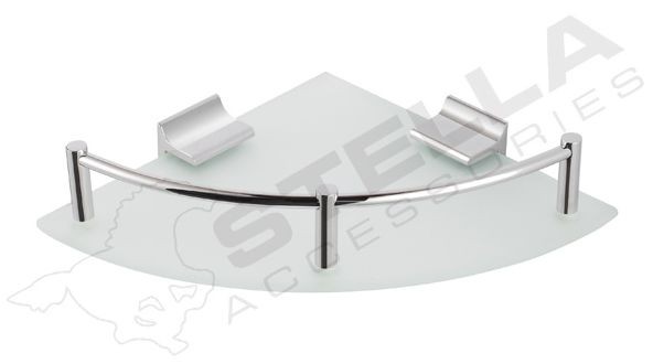 Stella półka szklana narożna szkło matowe chrom 16100