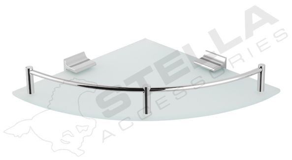 Stella półka szklana narożna szkło matowe chrom 16101