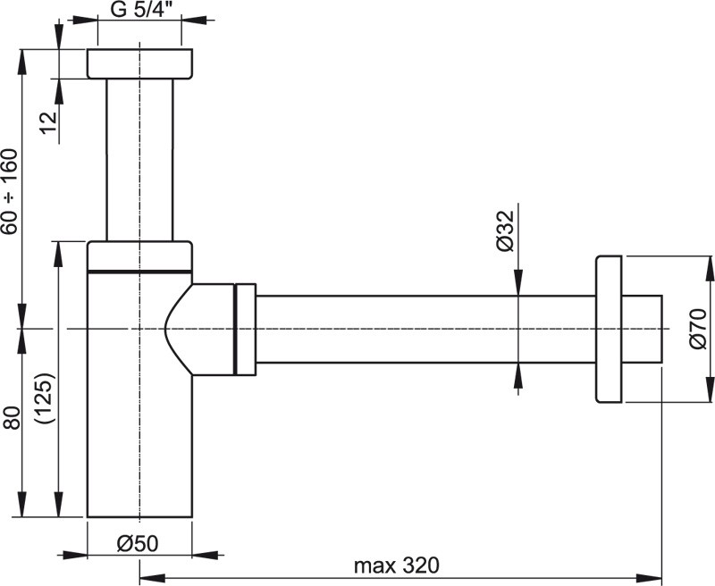 Alcaplast DESIGN syfon umywalkowy dekoracyjny okrągły A400