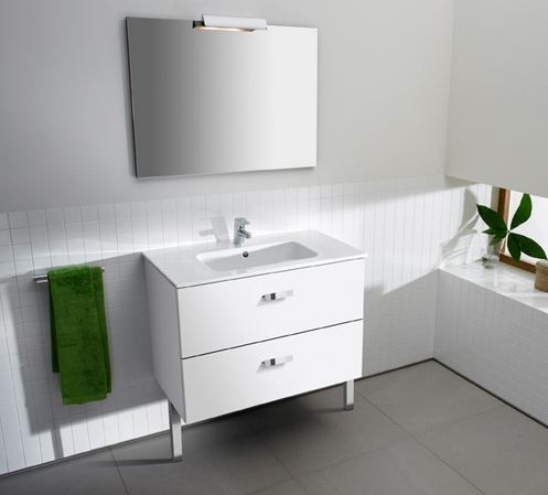 Roca Victoria Basic Unik 60 zestaw szafka z 2 szufladami + umywalka 60cm biały połysk A855884806