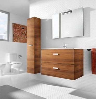 Roca Victoria Basic Unik 80 zestaw szafka z 2 szufladami + umywalka 80cm biały połysk A855852806