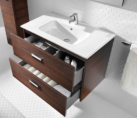 Roca Victoria Basic Unik 80 zestaw szafka z 2 szufladami + umywalka 80cm biały połysk A855852806