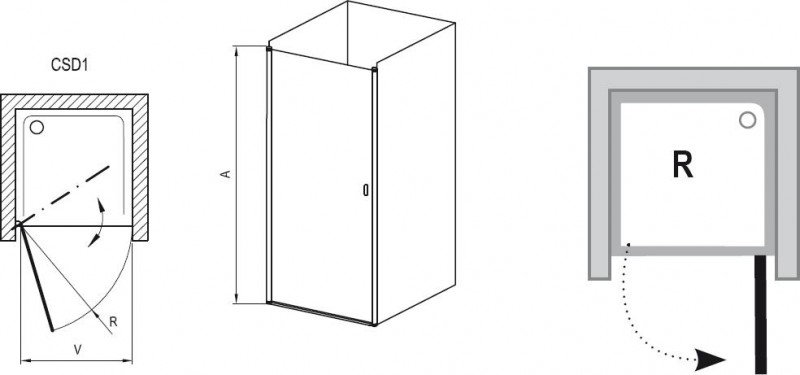Ravak Chrome CSD1-80 drzwi 1-elementowe otwierane wahadłowe biały przeźroczyste ANTICALC 0QV40100Z1