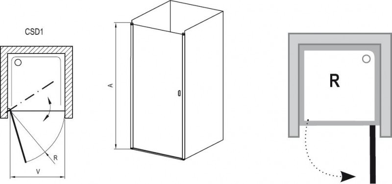 Ravak Chrome CSD1-80 drzwi 1-elementowe otwierane wahadłowe srebrny połysk przeźroczyste ANTICALC 0QV40C00Z1