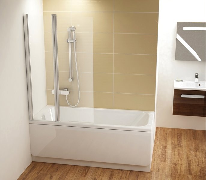 Ravak Chrome CVS2-100 L parawan nawannowy 2-elementowy 100 lewy biały przeźroczyste ANTICALC 7QLA0100Z1