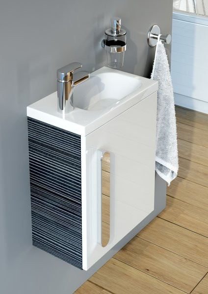 Ravak Chrome 400 umywalka mała wisząca / meblowa lewa 40x22 z otworem XJGL1100000