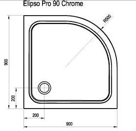 Ravak Elipso PRO Chrome brodzik półokrągły 90x90 lany marmur XA247701010