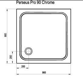 Ravak Perseus PRO Chrome brodzik kwadratowy 80x80 lany marmur XA044401010