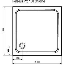 Ravak Perseus PRO Chrome brodzik kwadratowy 100x100 lany marmur XA04AA01010