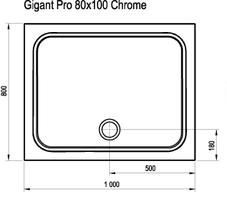 Ravak Gigant PRO Chrome brodzik prostokątny 100x80 lany marmur XA04A401010