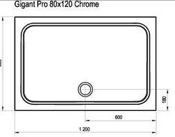 Ravak Gigant PRO Chrome brodzik prostokątny 120x80 lany marmur XA04G401010