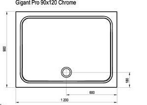 Ravak Gigant PRO Chrome brodzik prostokątny 120x90 lany marmur XA04G701010
