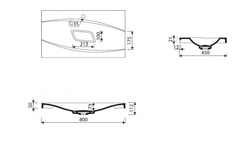 Marmorin Noel 80 umywalka z otworem 80x45 cm Mineralicast 580 080 020 011