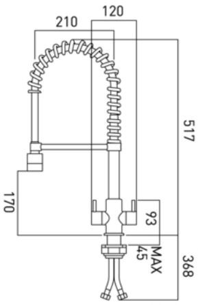Vado Cuc bateria kuchenna zlewozmywakowa chrom CUC-1061-C/P