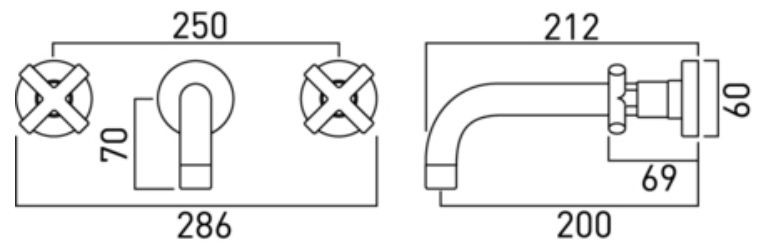 Vado Elements Water bateria umywalkowa podtynkowa trzyotworowa chrom ELW-109L-C/P