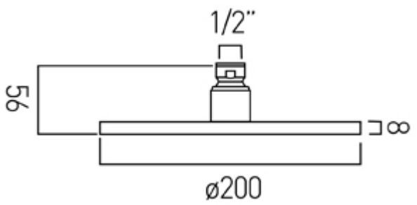 Vado Atmosphere deszczownica głowica prysznicowa okrągła 200mm chrom ATM-HEAD/RO-C/P