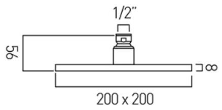 Vado Atmosphere deszczownica głowica prysznicowa kwadratowa 200x200mm chrom ATM-HEAD/SQ-C/P