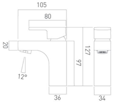 Vado Life bateria umywalkowa mini chrom LIF-100M/SB-C/P