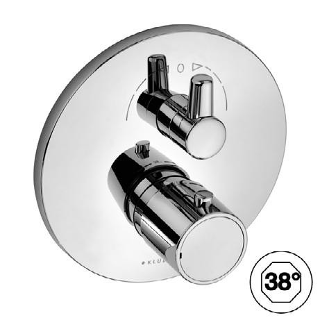 Kludi O-CEAN jednouchwytowa bateria wannowo-prysznicowa termostatyczna podtynkowa z zaworem odcinającym i przełącznikiem chrom 38 830 05 45