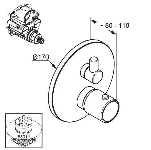 Kludi O-CEAN jednouchwytowa bateria prysznicowa termostatyczna podtynkowa z zaworem odcinającym chrom 38 835 05 45