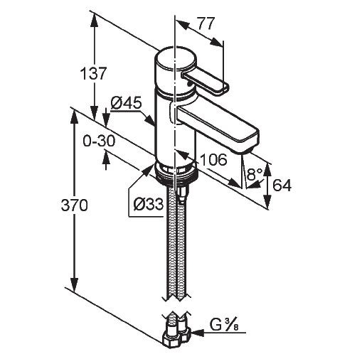Kludi Zenta jednouchwytowa bateria umywalkowa bez korka chrom 38 251 05 75
